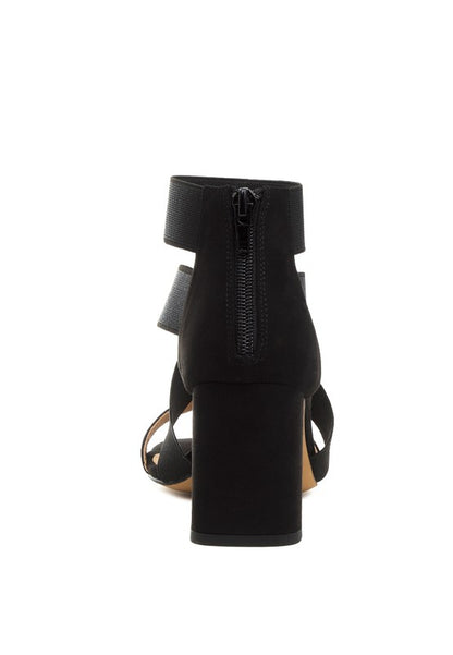 Benicia Elastic Strappy Block Heel Sandals - Tigbul's Variety Fashion Shop