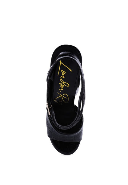 Patent Croc Ultra High Platform Sandals - Tigbul's Variety Fashion Shop