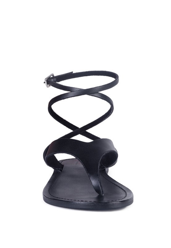 WRAP-UP Tie Around Flat Sandals - Tigbul's Variety Fashion Shop