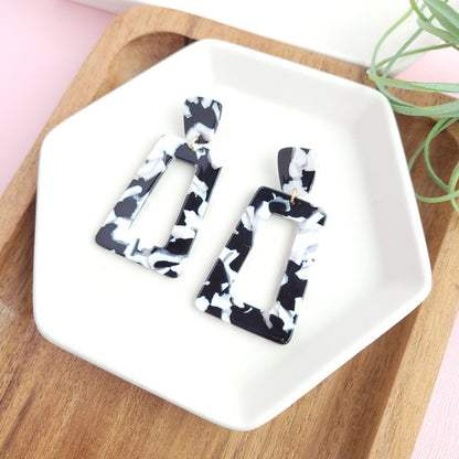 Avery Earrings -  Black & White - Tigbul's Variety Fashion Shop
