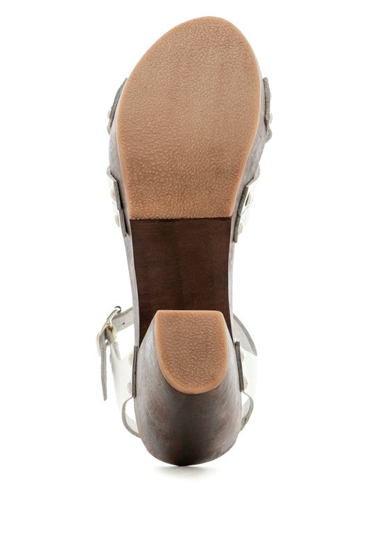 Rag & Co Velma Ankle Strap Sandal Leather & Wood - Tigbuls Variety Fashion