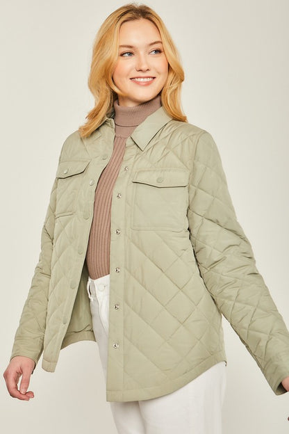 Woven Solid Bust Pocket Shacket - Tigbul's Variety Fashion Shop