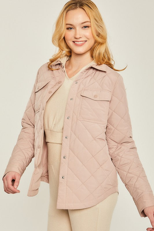 Woven Solid Bust Pocket Shacket - Tigbul's Variety Fashion Shop