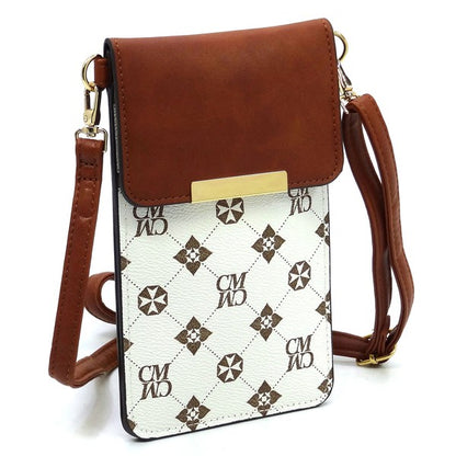 CM Monogram Cell Phone Purse Crossbody Bag - Tigbul's Variety Fashion Shop
