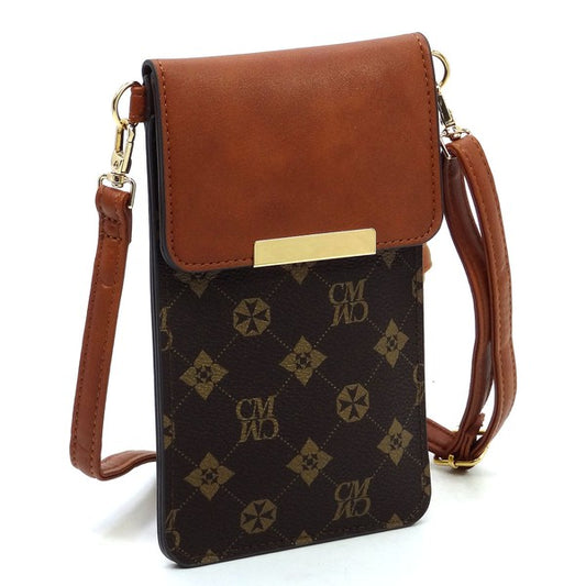 CM Monogram Cell Phone Purse Crossbody Bag - Tigbul's Variety Fashion Shop
