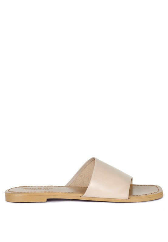 TATAMI LEATHER CLASSIC SLIDE FLATS - Tigbul's Variety Fashion Shop