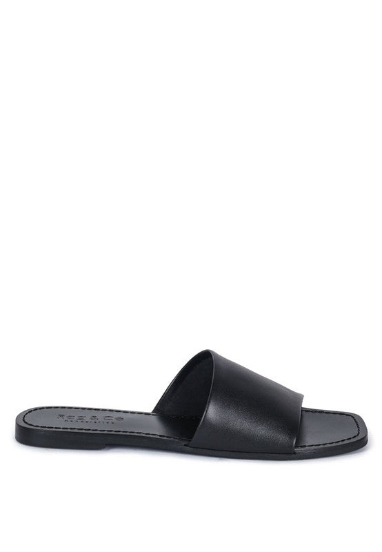 TATAMI LEATHER CLASSIC SLIDE FLATS - Tigbul's Variety Fashion Shop