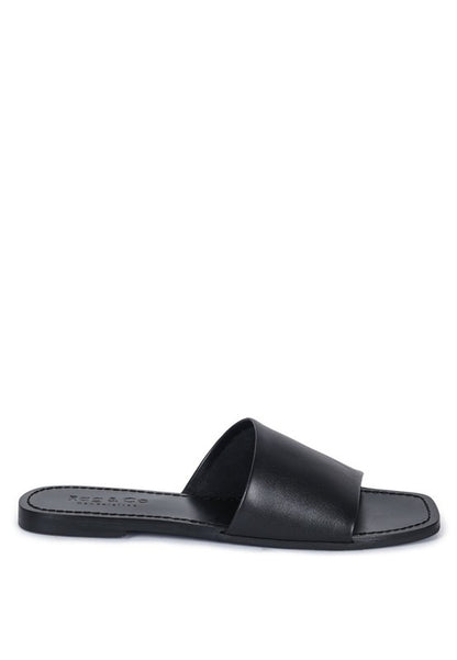 TATAMI LEATHER CLASSIC SLIDE FLATS - Tigbul's Variety Fashion Shop