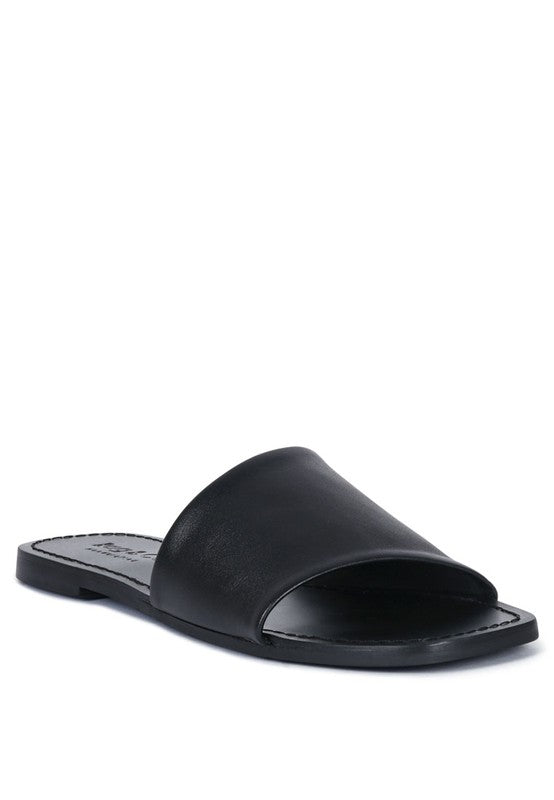 TATAMI LEATHER CLASSIC SLIDE FLATS - Tigbul's Variety Fashion Shop