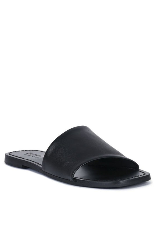 TATAMI LEATHER CLASSIC SLIDE FLATS - Tigbul's Variety Fashion Shop