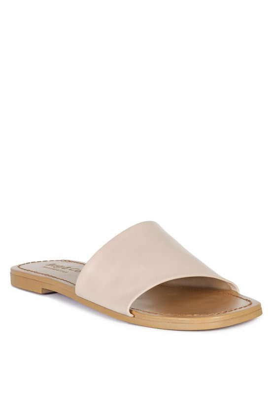 TATAMI LEATHER CLASSIC SLIDE FLATS - Tigbul's Variety Fashion Shop