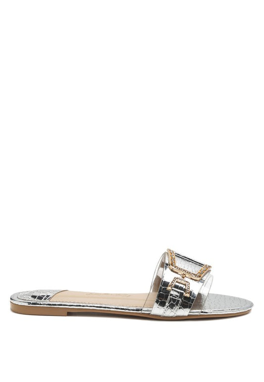BRILLO JEWEL CROC FLATS - Tigbul's Variety Fashion Shop