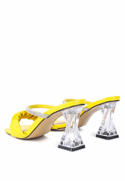 DATE LOOK CLEAR HEEL RHINESTONE SANDALS - Tigbul's Variety Fashion Shop