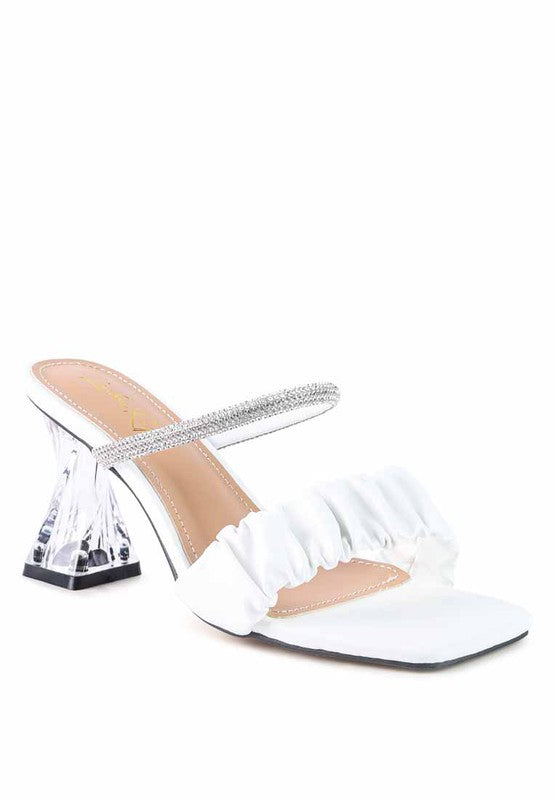 DATE LOOK CLEAR HEEL RHINESTONE SANDALS - Tigbul's Variety Fashion Shop