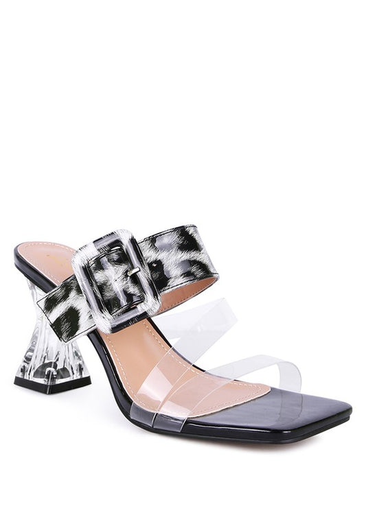 CITY GIRL PRINTED MID HEEL SLIDE SANDALS - Tigbuls Variety Fashion