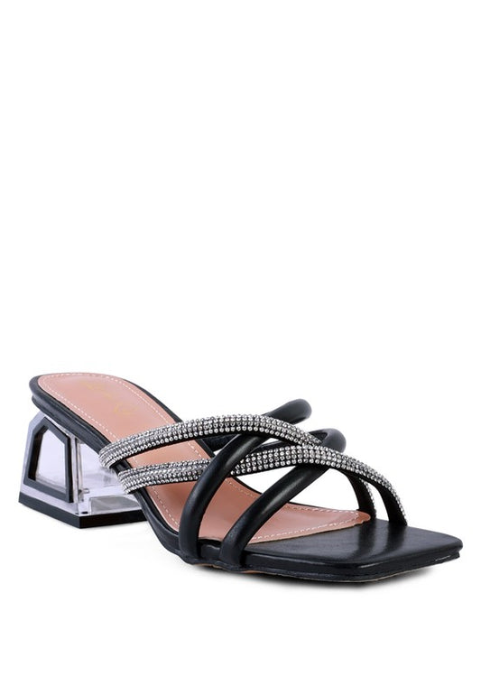 PARISIAN CUT OUT HEEL DIAMANTE SANDALS - Tigbuls Variety Fashion