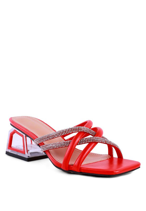 PARISIAN CUT OUT HEEL DIAMANTE SANDALS - Tigbuls Variety Fashion