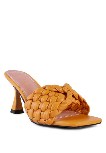 CELIE WOVEN STRAP MID HEEL SANDALS - Tigbuls Variety Fashion