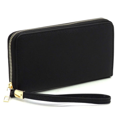 Saffiano Zip Around Wallet Wristlet - Tigbul's Variety Fashion Shop