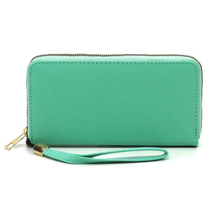 Saffiano Zip Around Wallet Wristlet - Tigbul's Variety Fashion Shop