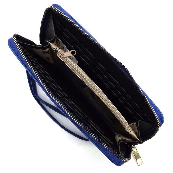 Saffiano Zip Around Wallet Wristlet - Tigbul's Variety Fashion Shop
