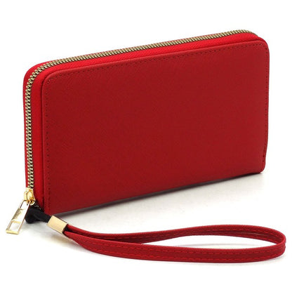 Saffiano Zip Around Wallet Wristlet - Tigbul's Variety Fashion Shop