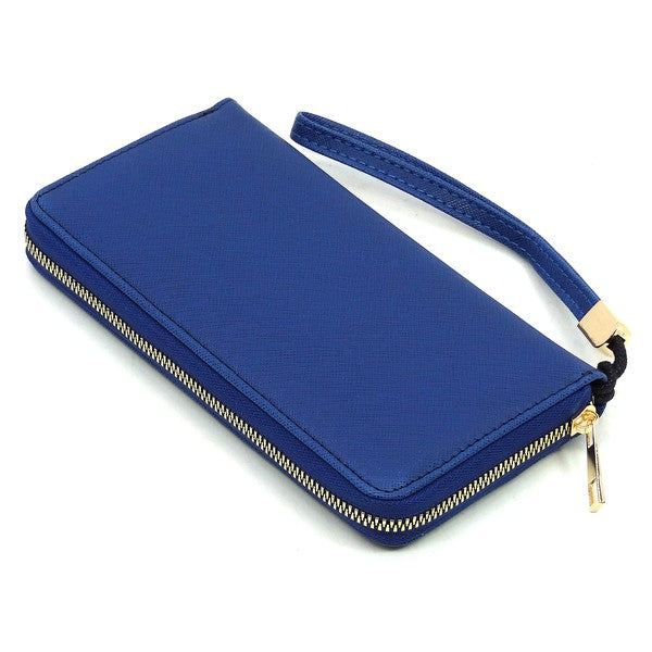 Saffiano Zip Around Wallet Wristlet - Tigbul's Variety Fashion Shop