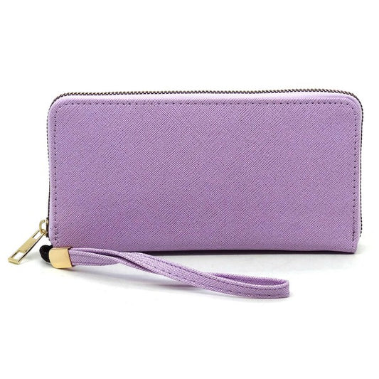 Saffiano Zip Around Wallet Wristlet - Tigbul's Variety Fashion Shop