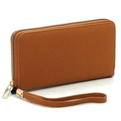 Saffiano Zip Around Wallet Wristlet - Tigbul's Variety Fashion Shop