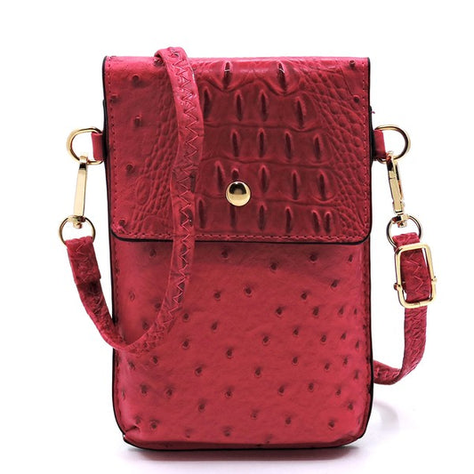Ostrich Croc Crossbody Cell Phone  Case - Tigbul's Variety Fashion Shop