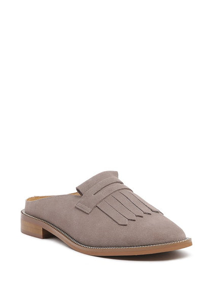 LENA Suede Walking Loafer Mules - Tigbuls Variety Fashion