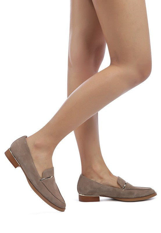 PAULINA Suede Leather Loafers - Tigbul's Variety Fashion Shop