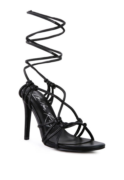 TRIXY KNOT LACE UP HIGH HEELED SANDAL - Tigbuls Variety Fashion