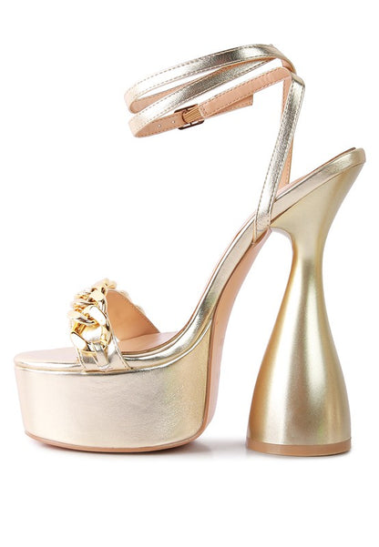 BIG BASH METALLIC HIGH PLATFORM CHUNKY SANDALS - Tigbul's Variety Fashion Shop
