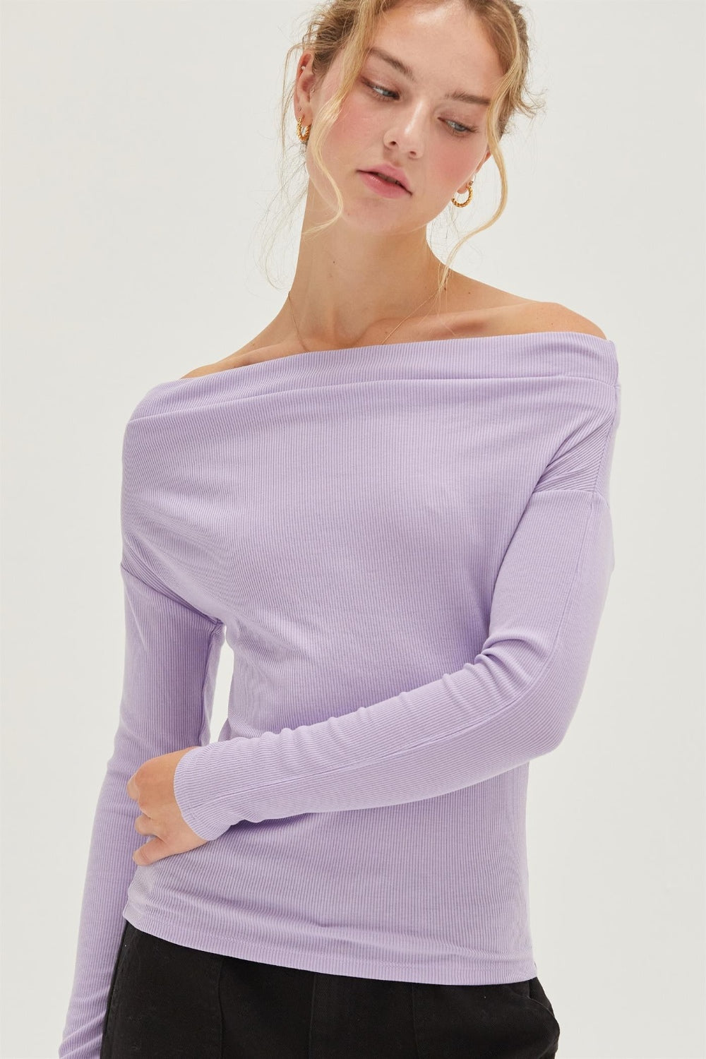 HYFVE Off Shoulder Ribbed Knit Top - Tigbul's Variety Fashion Shop