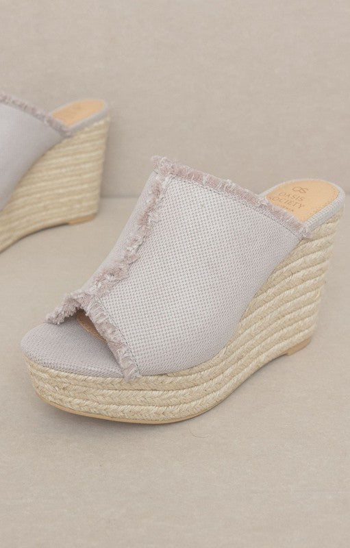 OASIS SOCIETY Bliss - Distressed Linen Wedge - Tigbuls Variety Fashion