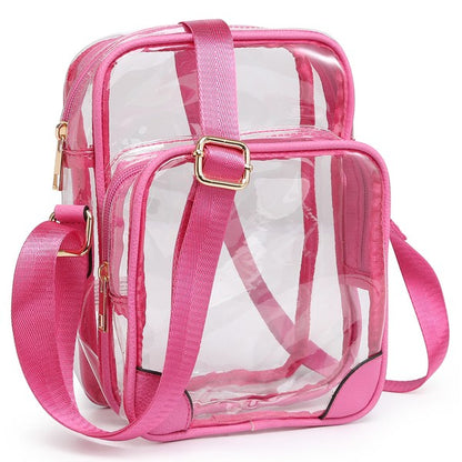 See Thru Multi Compartment Crossbody Bag - Tigbul's Variety Fashion Shop