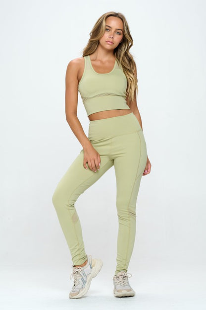 Women's Two Piece Activewear Set Cut Out Detail - Tigbuls Variety Fashion
