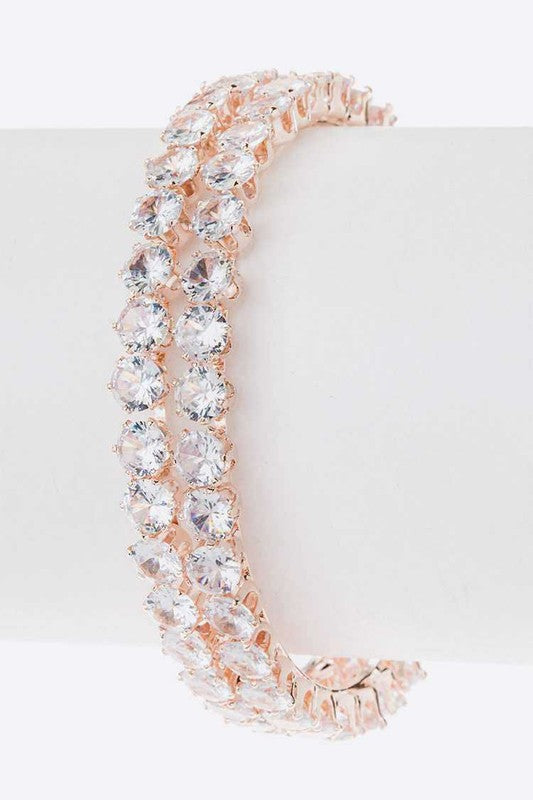 CZ Double Row Bridal Cuff - Tigbul's Variety Fashion Shop