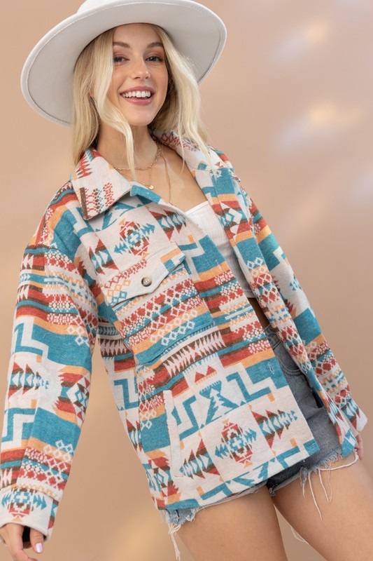 Aztec Western Shacket - Tigbuls Variety Fashion