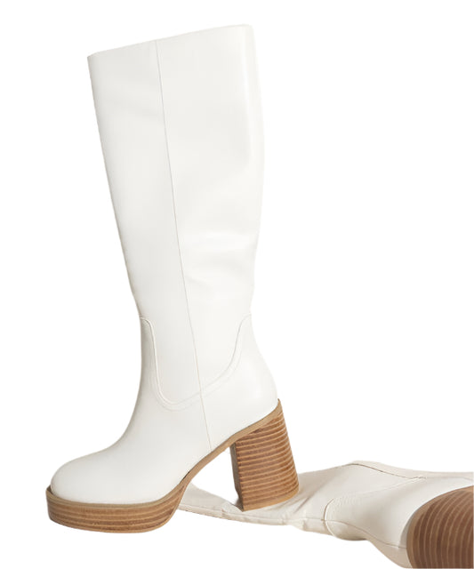 Size 8.5 White Juniper - Platform Knee-High Boots - Tigbul's Variety Fashion Shop