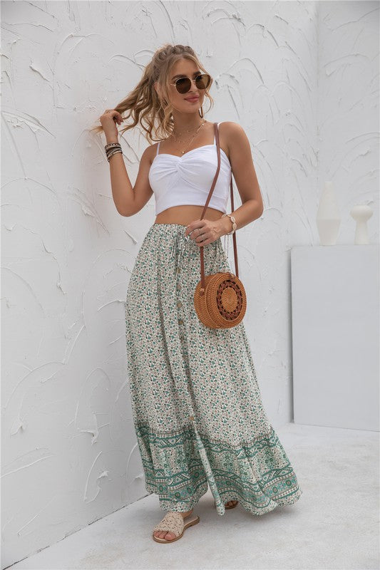 Womens Print Maxi Skirt - Tigbuls Variety Fashion