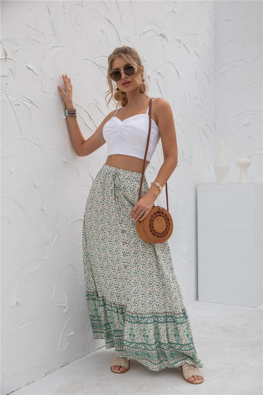 Womens Print Maxi Skirt - Tigbuls Variety Fashion