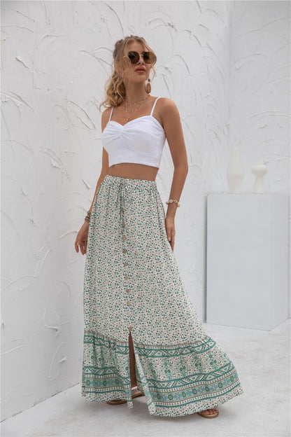 Womens Print Maxi Skirt - Tigbuls Variety Fashion