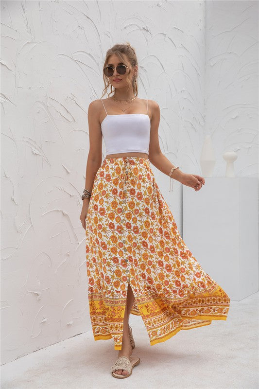 Womens Print Maxi Skirt - Tigbuls Variety Fashion