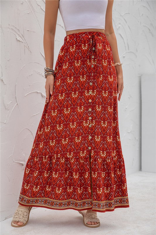 Womens Print Maxi Skirt - Tigbuls Variety Fashion