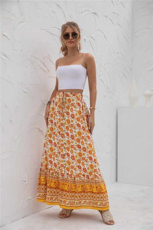 Womens Print Maxi Skirt - Tigbuls Variety Fashion