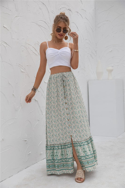 Womens Print Maxi Skirt - Tigbuls Variety Fashion