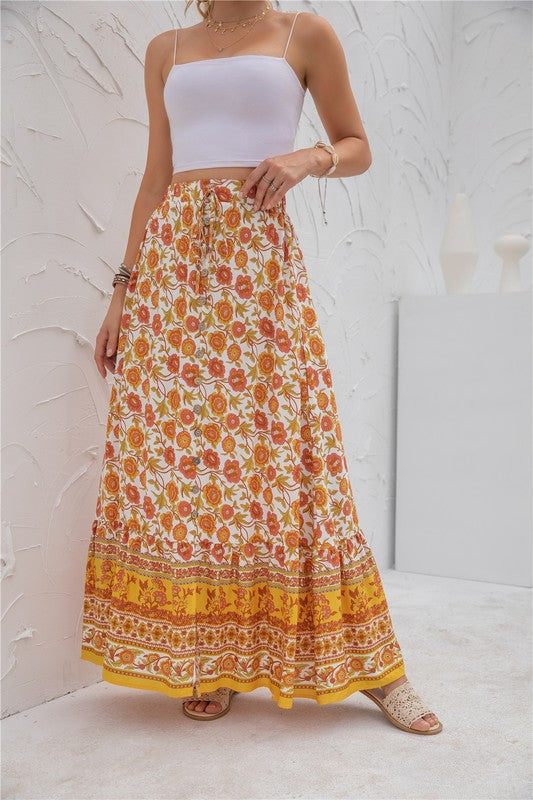 Womens Print Maxi Skirt - Tigbuls Variety Fashion