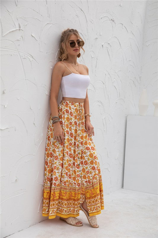 Womens Print Maxi Skirt - Tigbuls Variety Fashion